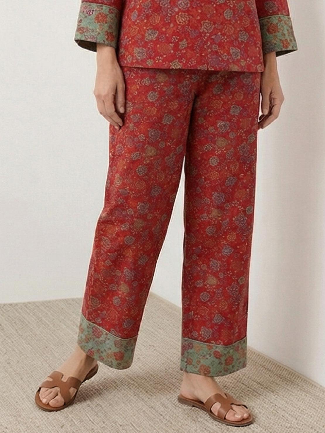 100% 棉中式盤扣居家服