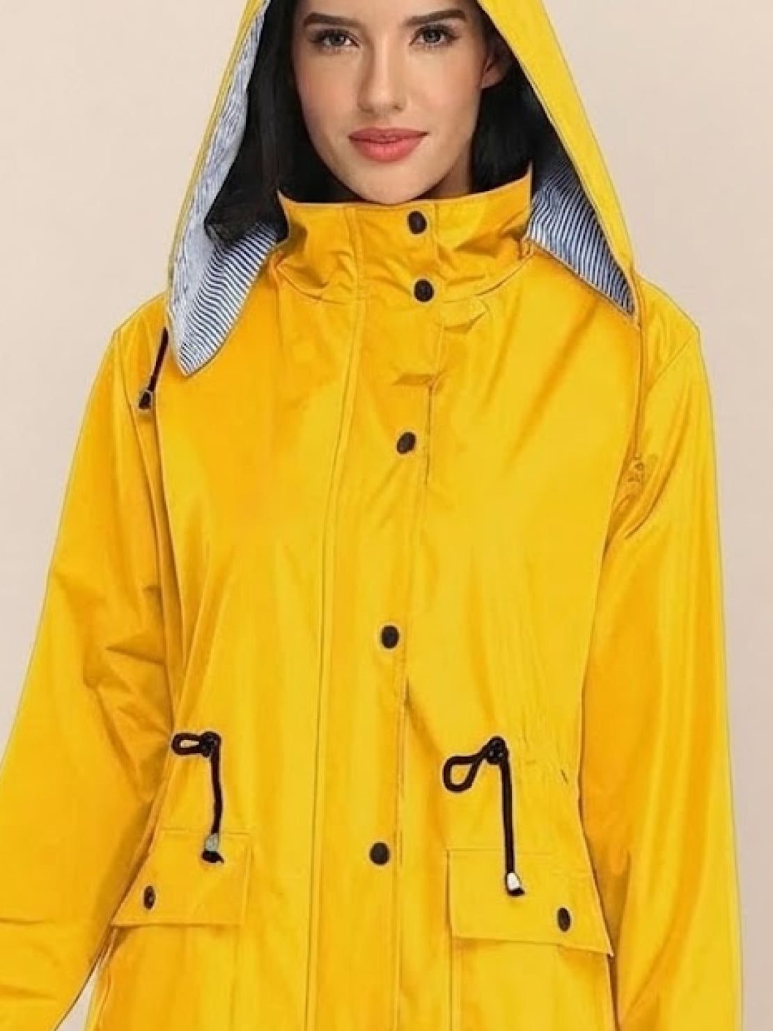 防水連帽條紋風衣雨衣