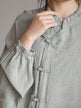 大輪廓亞麻棉唐結襯衫