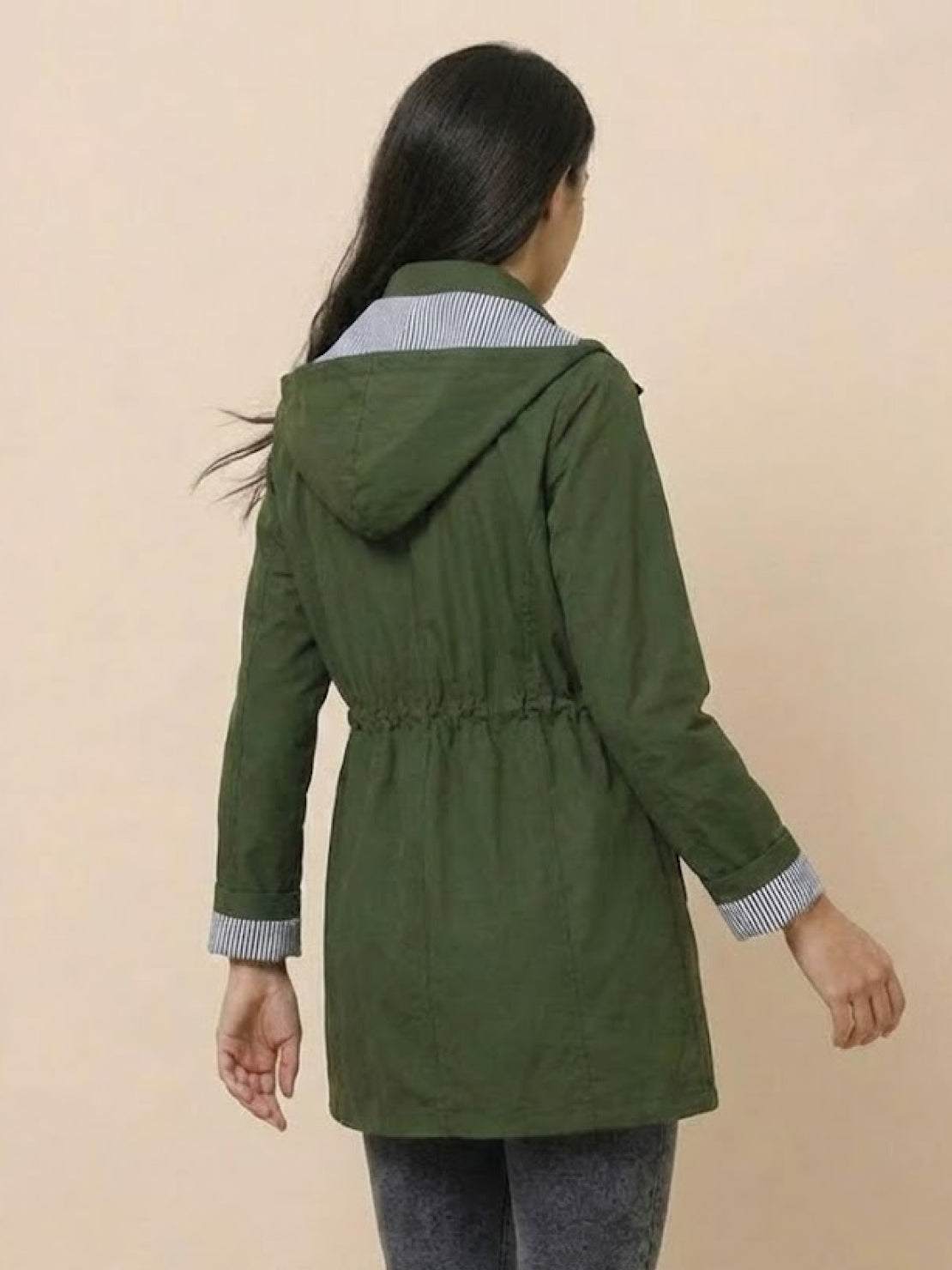 防水連帽條紋風衣雨衣