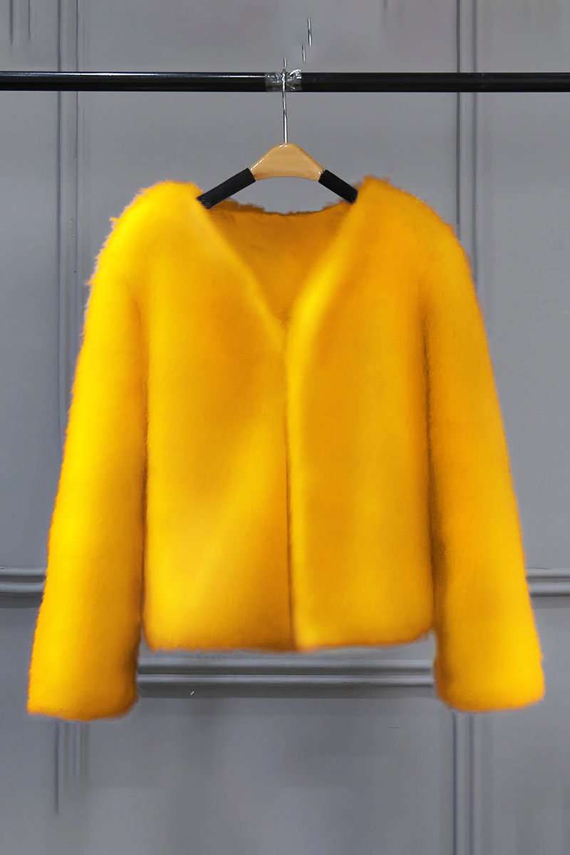 大膽的人造毛皮奢華夾克