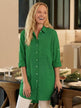 大輪廓 100% 棉亞麻襯衫
