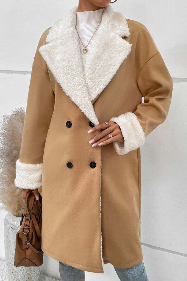 北歐保暖羊毛皮襯裡大衣