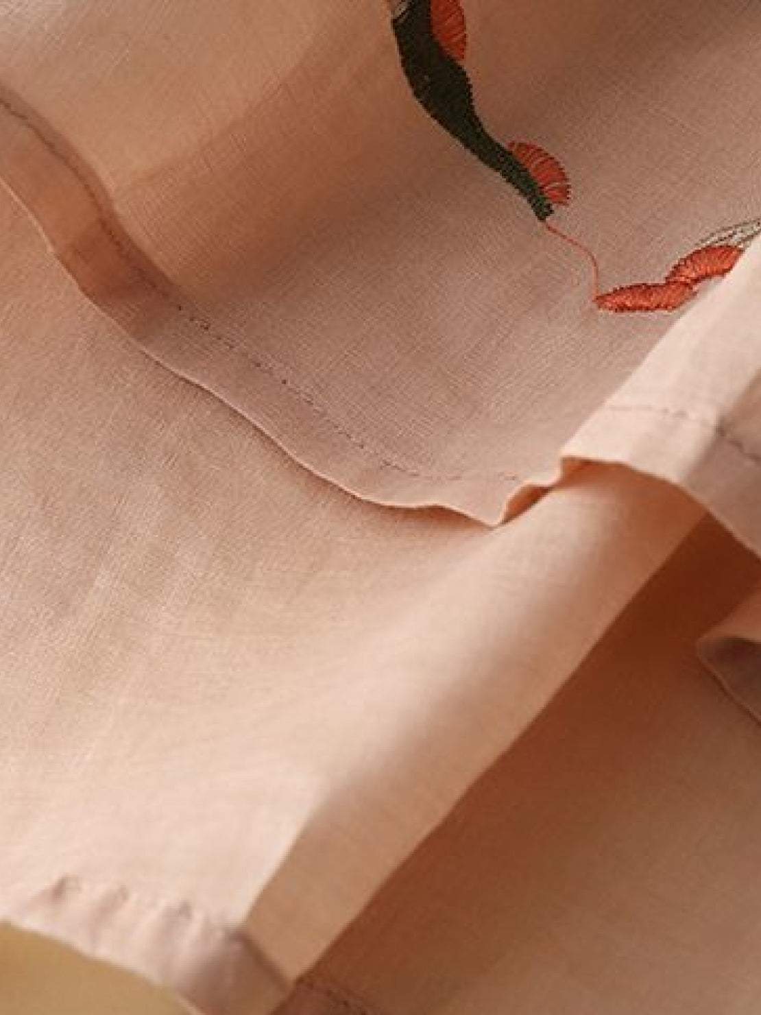 100% 棉麻手工刺繡襯衫