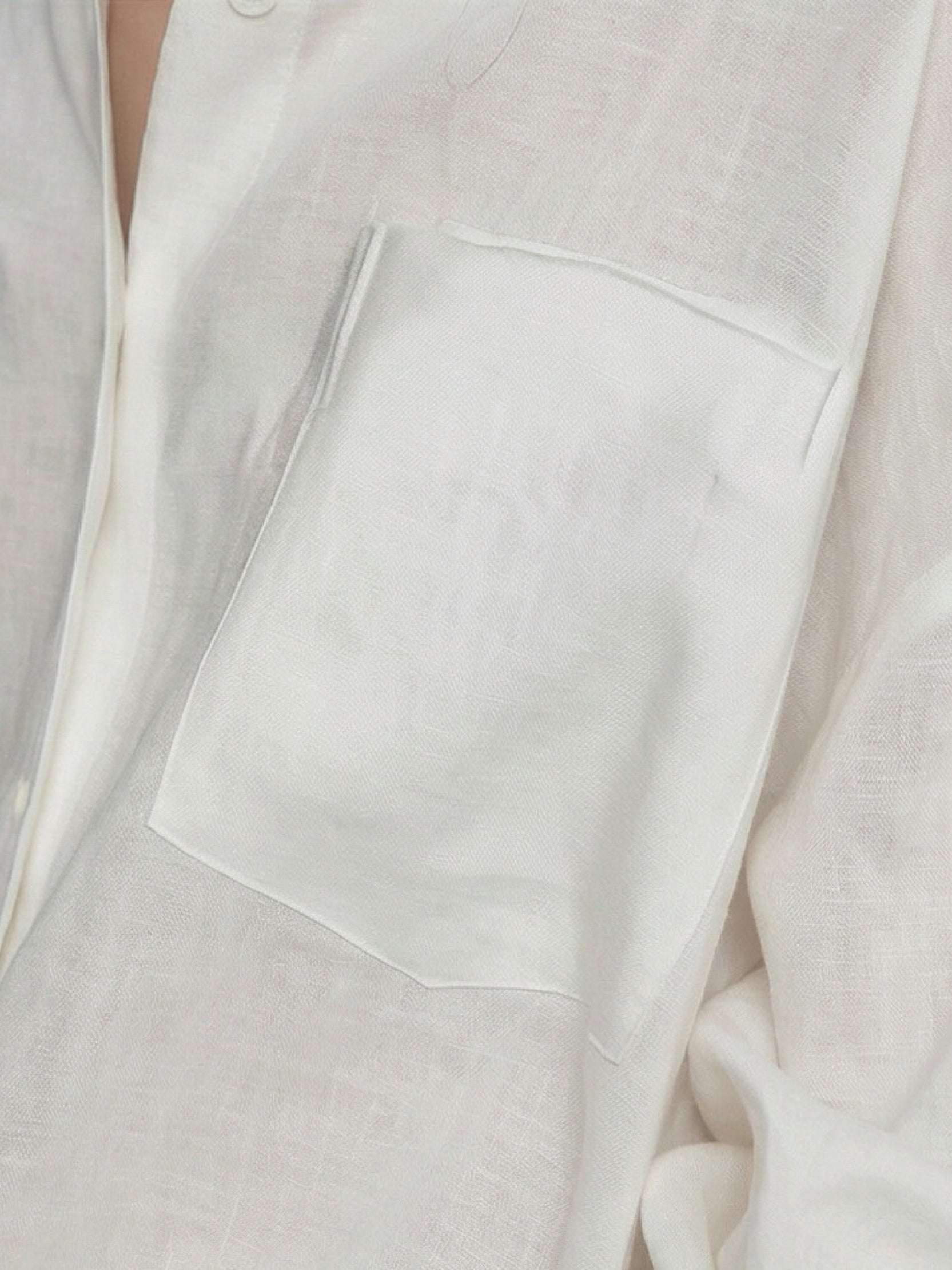 100% 棉麻經典大輪廓襯衫