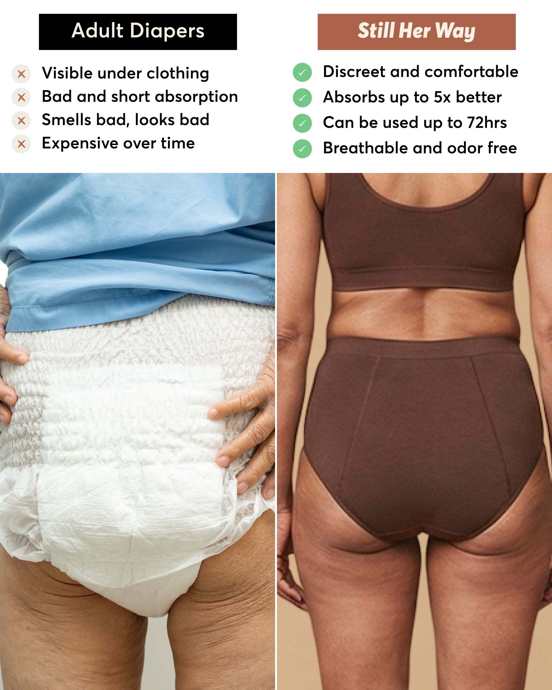 Still Her Motion™ ActiveFlex 高效能防漏內衣（5 件裝）