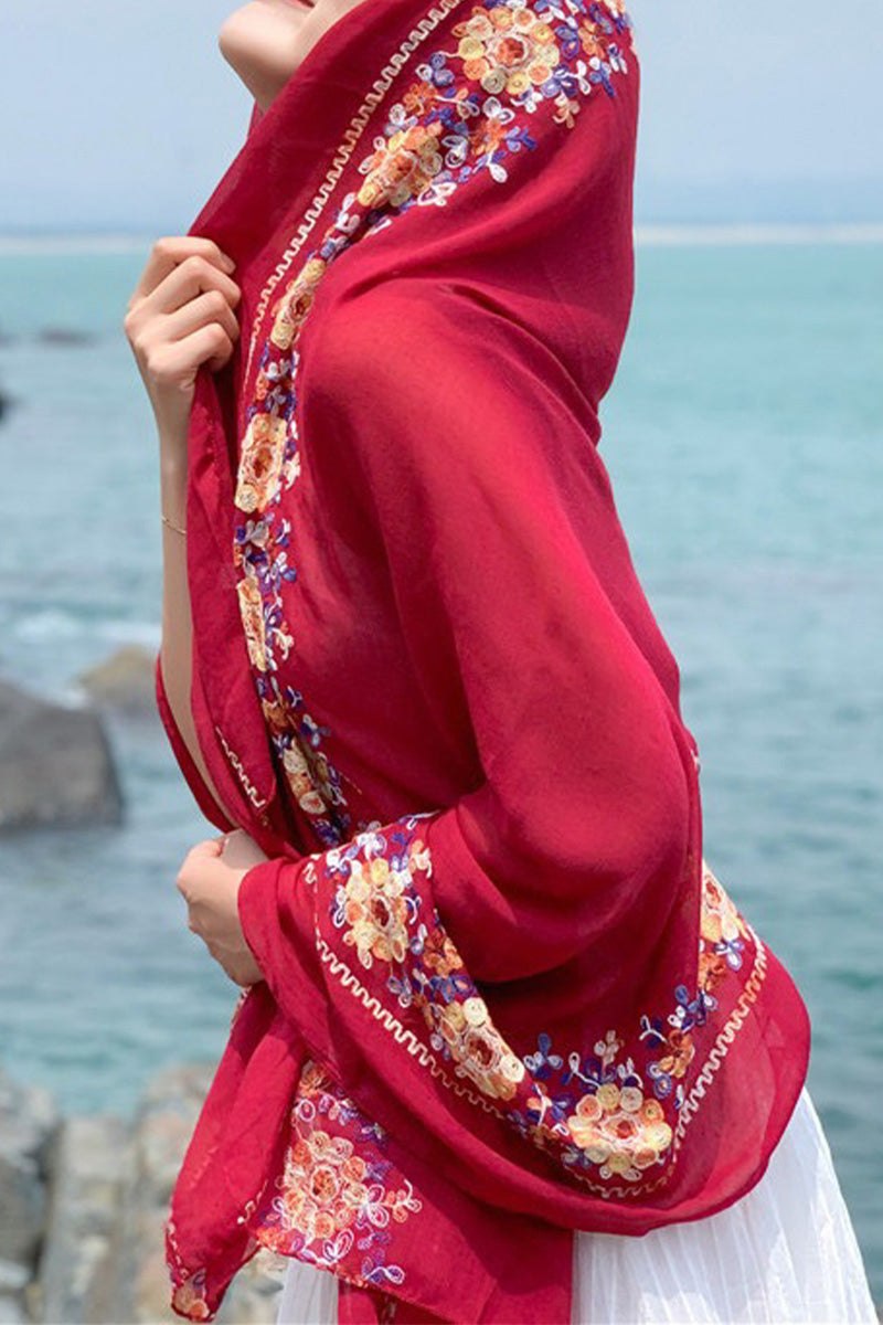 刺繡旅行必備百搭披肩