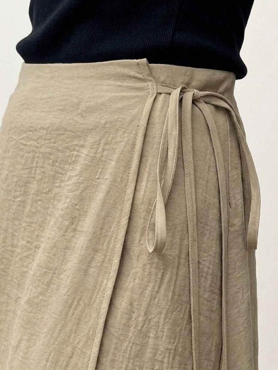 不對稱裹身長裙