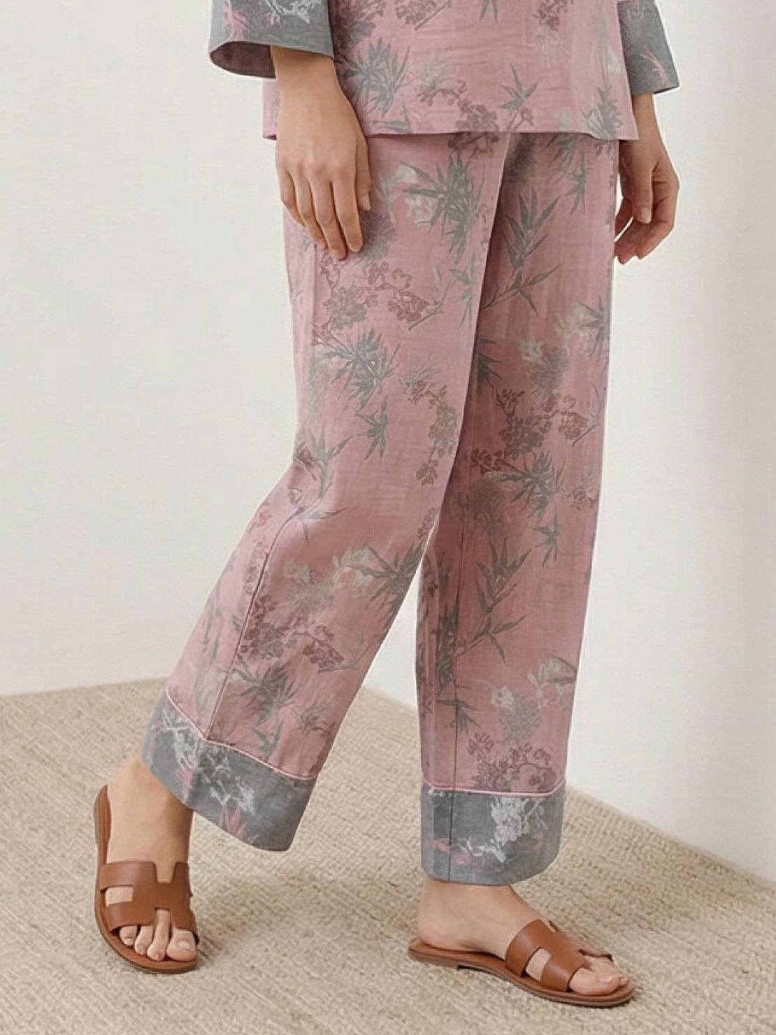 100% 棉中式盤扣居家服