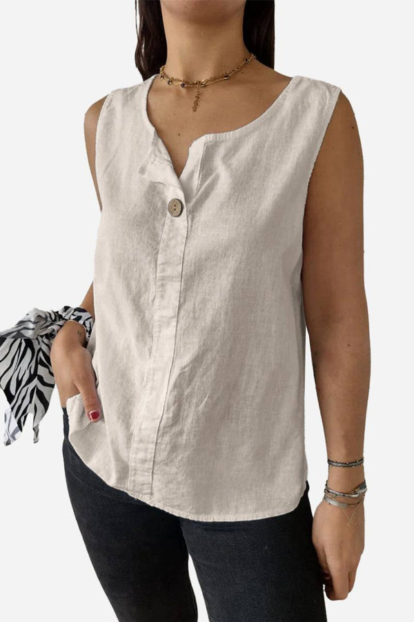 100% 純亞麻涼爽舒適背心